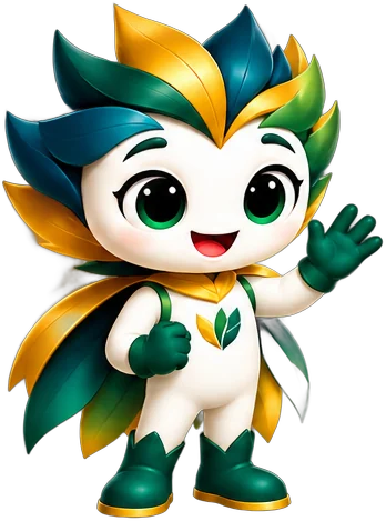 The Awqaf NZ Knowledge Guide, a friendly leaf-crowned character, waving hello